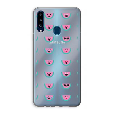 Smiley watermeloenprint: Samsung Galaxy A20s Transparant Hoesje