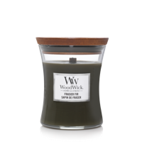 Woodwick Geurkaars Medium Frasier Fir - 11 cm / ø 10 cm - Geurkaars in Glas - Houten Lont - thumbnail