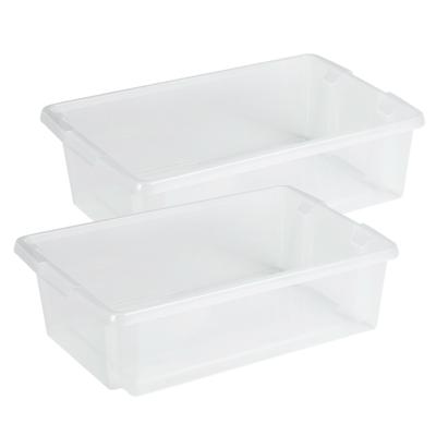 Sunware opslagbox Nesta - 2x - kunststof - 30 liter - transparant - 59 x 39 x 17 cm