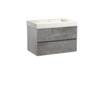 Storke Edge zwevend badmeubel 85 x 52 cm beton donkergrijs met Mata High enkele wastafel in mat witte solid surface - thumbnail