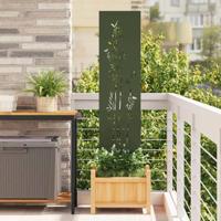 Tuin Privacy Screen Olijfgroen 32 x 140 cm Koudgewalst staal