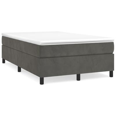 Boxspring met matras fluweel donkergrijs 120x190 cm