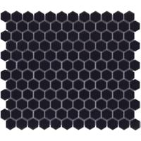 The Mosaic Factory Barcelona Mozaiek Tegel Hexagon - Zwart Porselein Geglazuurd 260x300 mm