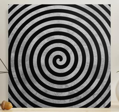3D canvas schilderij Zwart-wit werveling