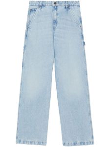 rag & bone jean droit à patch logo - Bleu