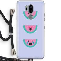 Smiley watermeloen: LG G7 Thinq Transparant Hoesje met koord