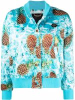 Philipp Plein veste bomber Pineapple Skies - Bleu