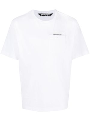 Palm Angels t-shirt en coton à bandes logo - Blanc