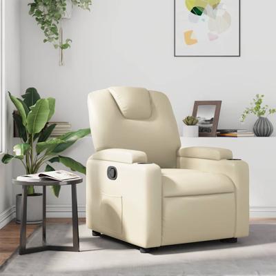 Fauteuil verstelbaar kunstleer crmekleurig