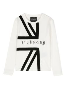 John Richmond Junior t-shirt à logo brodé - Blanc