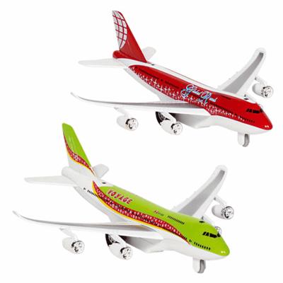 Goki Speelgoed Vliegtuigjes - 2x stuks - 19 cm - groen en rood - licht en geluid