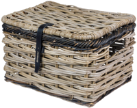 Fietsmand Basil Dijon L met deksel 36 x 49 x 30 cm - grijs zwart Fietsmand Basil Dijon L met deksel 36 x 49 x 30 cm - grijs zwart