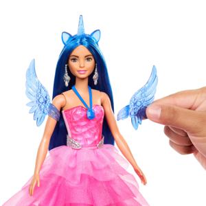 Mattel Eenhoornpop met blauw haar, roze jurk en alicorn pop 65e verjaardag