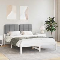 Bedframe met Gevoerd Hoofdgedeelte Lichtgrijs 160 x 200 cm