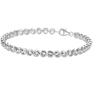 TFT Tennisarmband Zilver Zirkonia 4,3 mm 18,5 cm