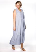 Yoek Jurk met ruches STRIPE | Blauw | Maat XL Yoek Jurk met ruches STRIPE | Blauw | Maat XL