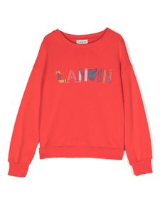 Lanvin Enfant sweat en coton à logo imprimé - Rouge