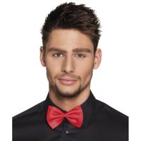 Vlinderstrikje - rood - polyester - 11 cm - voor dames/heren - verkleedartikelen