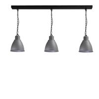 Masterlight Stoere eettafel hanglamp Industria 3x27 3-lichts zwart met betongrijs 2007-00-00-K-130-3 - thumbnail