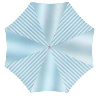 Parasol - lichtblauw/wit - gestreept - D180 cm - UV-bescherming - incl. draagtas