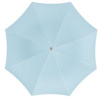 Parasol - lichtblauw/wit - gestreept - D180 cm - UV-bescherming - incl. draagtas