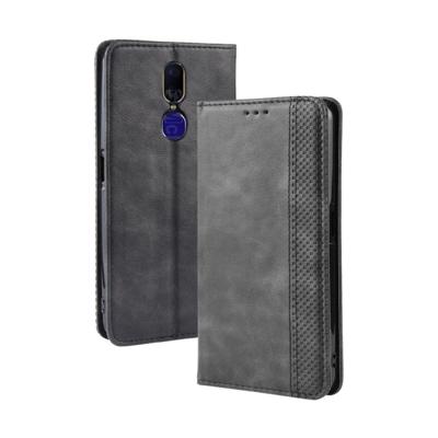 Magnetische gesp retro Crazy Horse textuur horizontale Flip lederen case voor oppo F11 met houder & card slots & Photo Frame (zwart)