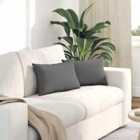 VidaXL Sofa kussens 2 pcs donkergrijs 50 x 30 cm stof