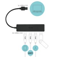 I-tec U3HUB404 USB 3.0 (3.1 Gen 1) Type-A 5000Mbit/s hub & concentrator - thumbnail