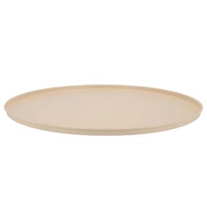 Onderbord/kaarsenbord - decoratie dienblad - metaal - mat creme wit - 36 x 2 cm - rond