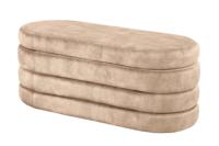 Bank met opbergruimte VOQUE 115cm fluweel champagne met opbergruimte bankzitting - 46686
