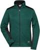 James & Nicholson JN861 Ladies´ Knitted Workwear Fleece Jacket -STRONG- - Dark-Green-Melange/Black - 3XL