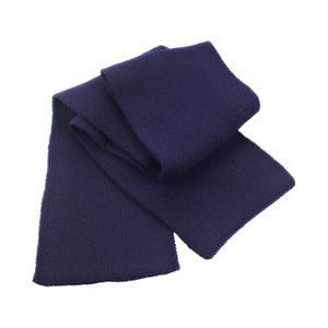 Warme gebreide winter sjaal navy blauw voor volwassenen