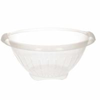 Hega Hogar keuken vergiet - zeef - in het wit - 30 x 14 cm - met rand - kunststof