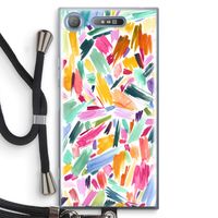 Watercolor Brushstrokes: Sony Xperia XZ1 Transparant Hoesje met koord
