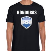 Honduras vlag thema landen t-shirt - zwart - voor heren - Supporters kleding - korte mouwen
