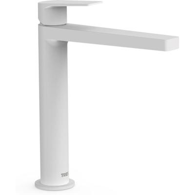 Wastafelkraan Tres Project | Opbouw | Mengkraan | Hoog model | 1-hendel | Rond | Wit mat