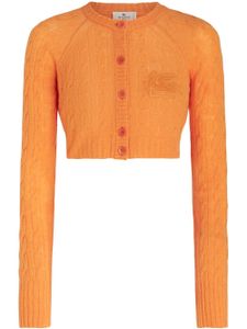 ETRO cardigan en maille torsadée à coupe crop - Orange