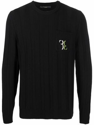 Billionaire pull en laine à logo brodé - Noir