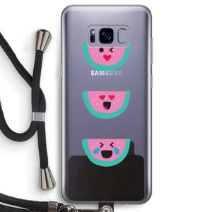 Smiley watermeloen: Samsung Galaxy S8 Transparant Hoesje met koord