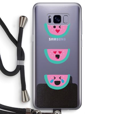Smiley watermeloen: Samsung Galaxy S8 Transparant Hoesje met koord