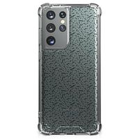 Samsung Galaxy S21 Ultra Doorzichtige Silicone Hoesje Stripes Dots