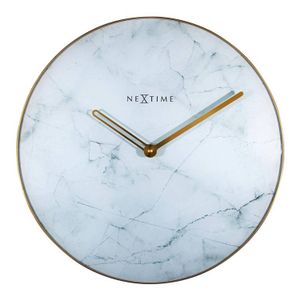 NeXtime - Marble - Klok - Glas - Ø40 cm - Wit/Goud