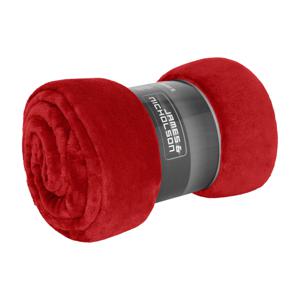 Fleece deken/plaid - zacht polyester - rood - 180 x 130 cm - XL formaat