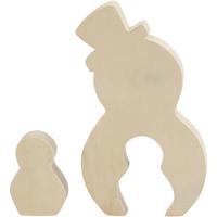 Creativ Company 2in1 figuren, sneeuwpop, h: 7,7+20 cm, d: 2 cm, b: 5,3+11,3 cm, 1 set