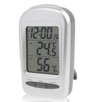 LCD digitale bureau Binnenthermometer Hygrometer met datum / klok / bevriezing van waarschuwing