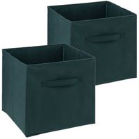 Set van 2x opbergmand 29 liter emerald groen 31 x 31 x 31 cm