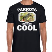 T-shirt parrots are serious cool zwart heren - papegaaien/ grijze roodstaart papegaai shirt 2XL  -