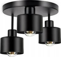 Prestara Plafondlamp Industrieel Zwart - 3 x E27 - Plafonnière Woonkamer, Kinderkamer, Slaapkamer - Hangklaar - excl. Lichtbron