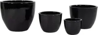 Mega Collections Geglazuurde Bloempot Egg Ø30x26 cm - Zwart