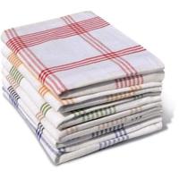 Set van 6 theedoeken - HOME LINGE PASSION - 100% Katoen - 50 x 70 cm - Veelkleurig geruit